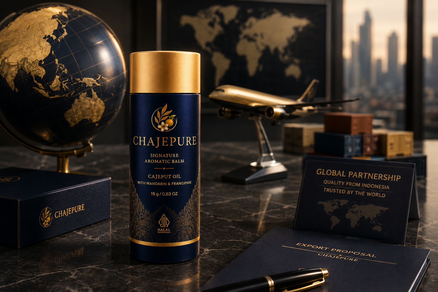CHAJEPURE presented in a global business and export environment