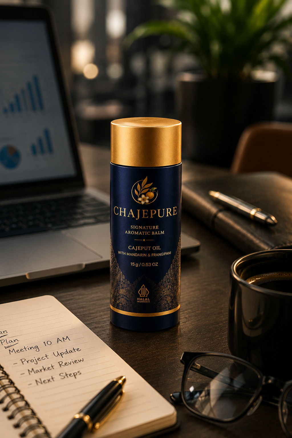 CHAJEPURE on a modern work desk